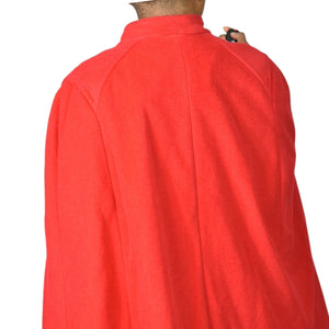 Vintage Sherwood Cape Red Bright Lipstick Flannel Velour Pockets Soft Retro X Large