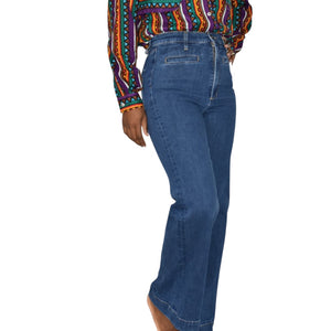 Joes The Kate Jeans Blue High Rise Wide Leg Retro Medium Wash Stretch Denim Impressive Trouser 26