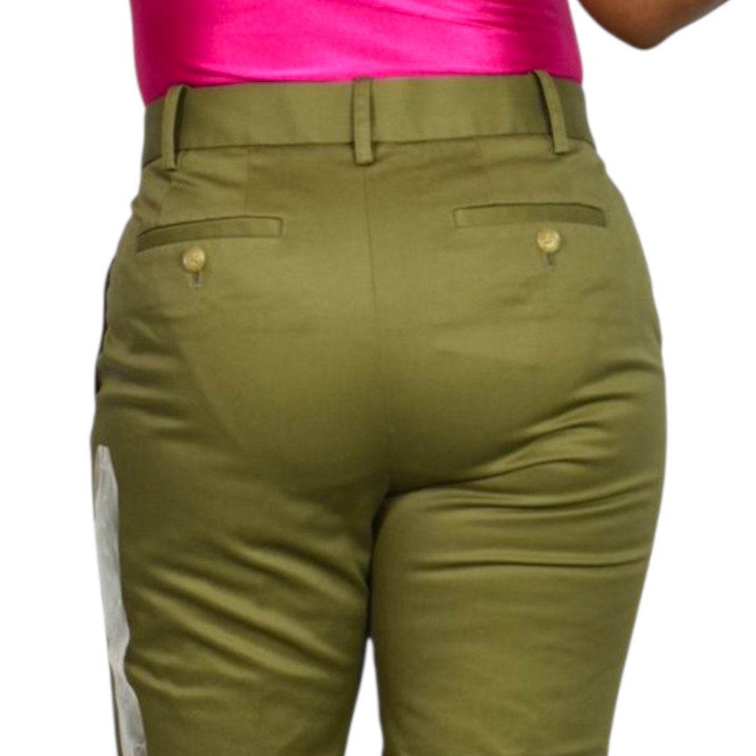 Brooks Brothers Advantage Chino Pants Green Olive Cotton Wrinkle Free Trousers Work Stretch Tapered Mid Rise 4