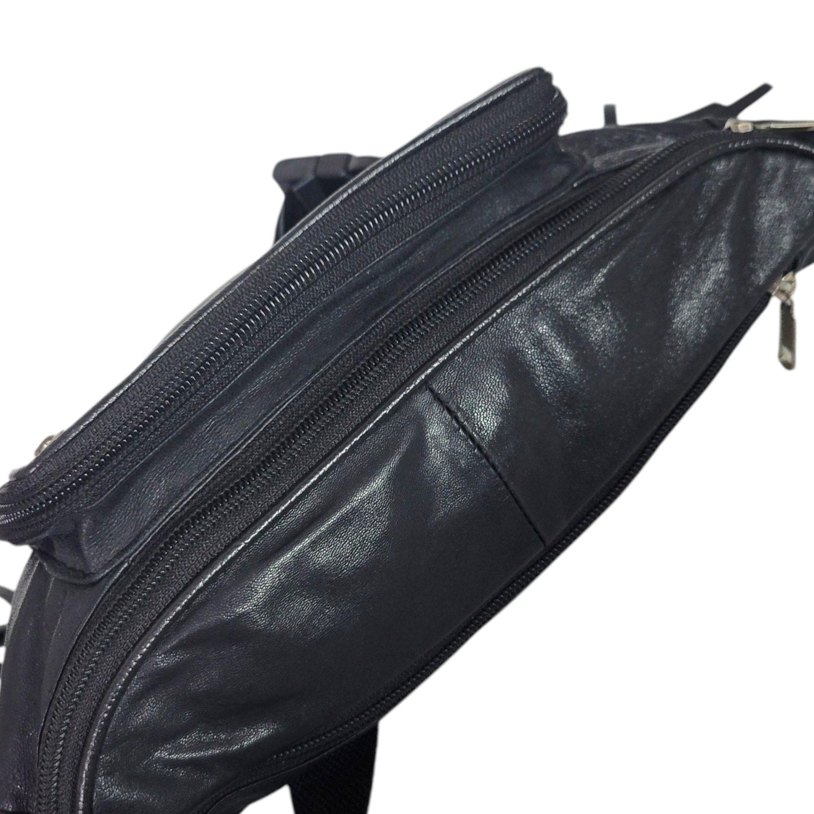 Leather Fringe Fanny Pack Black Adjustable Bum Belt Waist Pouch Retro Sling Waist Bag Unisex