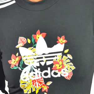 Adidas x HER Studio London Floral Trefoil Dress Black Long Sleeve Mini Logo Medium