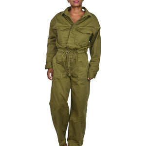 Levis Baggy Surplus Jumpsuit Green Olive Flight Suit Oversized Cotton Utility Coveralls Size Small