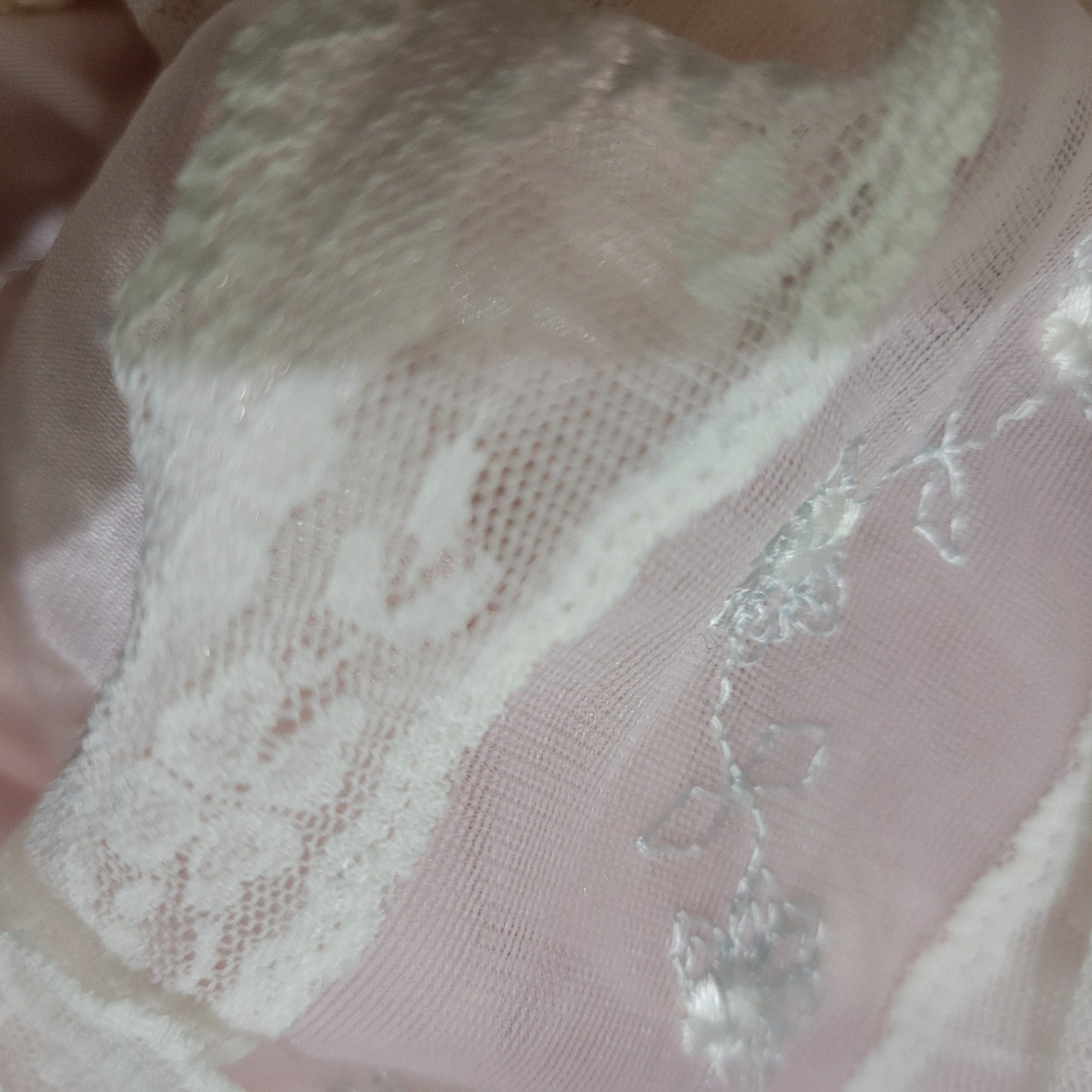 Vintage Katz Peignoir Set Baby Pink Chiffon Sheer Nylon Negligee Gown Robe Large