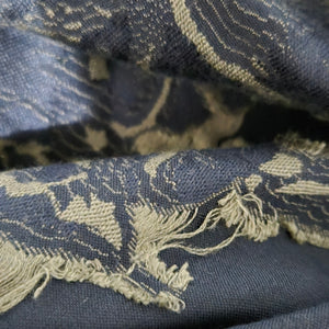 Billy Reid Juniper Jacquard Kaftan Dress Blue Floral Long Oversized Patio Muumuu Caftan Fringe Medium Large M L