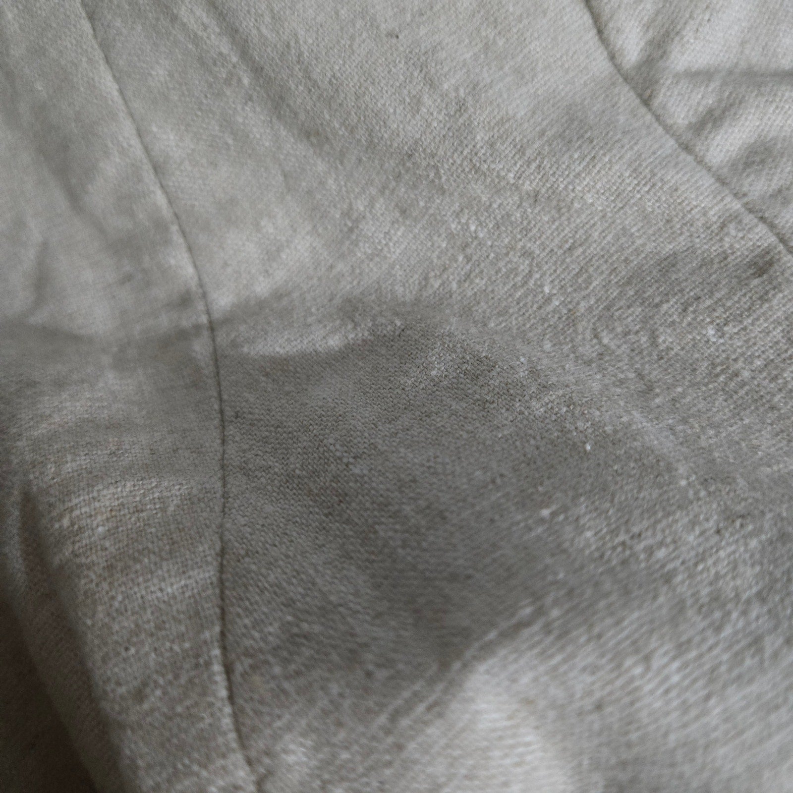 Vintage Althuser Linen Blend Blazer Jacket Beige Cropped Black Trim Tailored Shoulder Pads 10