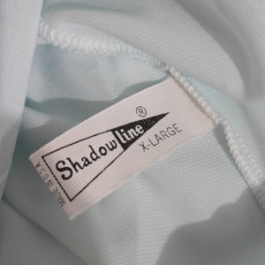 Vintage Shadowline Peignoir Set Blue Baby Powder Chiffon Sheer Nylon Negligee Gown Robe XL