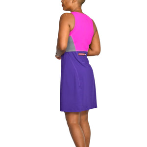 Title Nine Athletic Dress Purple Colorblock Active Sporty Casual A Line Fit Flare Small