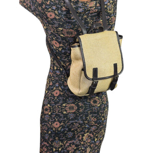 Gap Vintage Backpack Bag Tan Beige Straw Raffia Pockets 90s Y2K Rucksack Adjustable Retro Soft