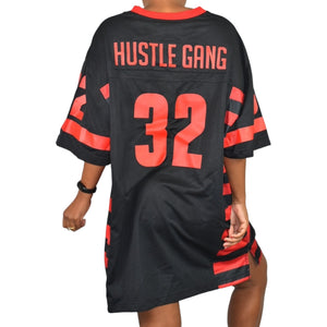 Hustle Gang Bear Jersey Black Red Shirt Football Grid Iron Streetwear Graphic Big Tall Mens 3X