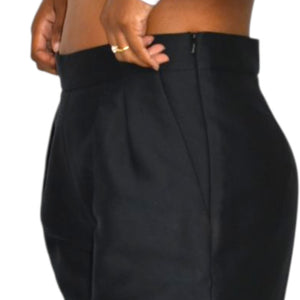 Max Mara Pianoforte Trousers Black Pants Matte High Waist Balloon Barrel Taper Leg Dress 8