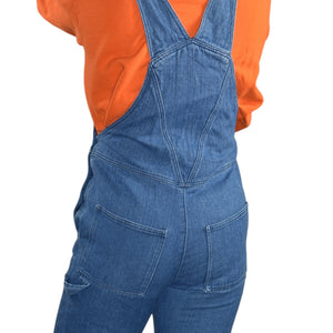 APC Arizona Bib Overalls Blue Denim Dungarees Cotton Jumpsuit Carpenter Medium Wash Straight Leg 34 XS