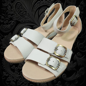 Dansko Astrid Sandals White Ivory Wedge Shoes Nubuck Leather Comfort Heel Size 38