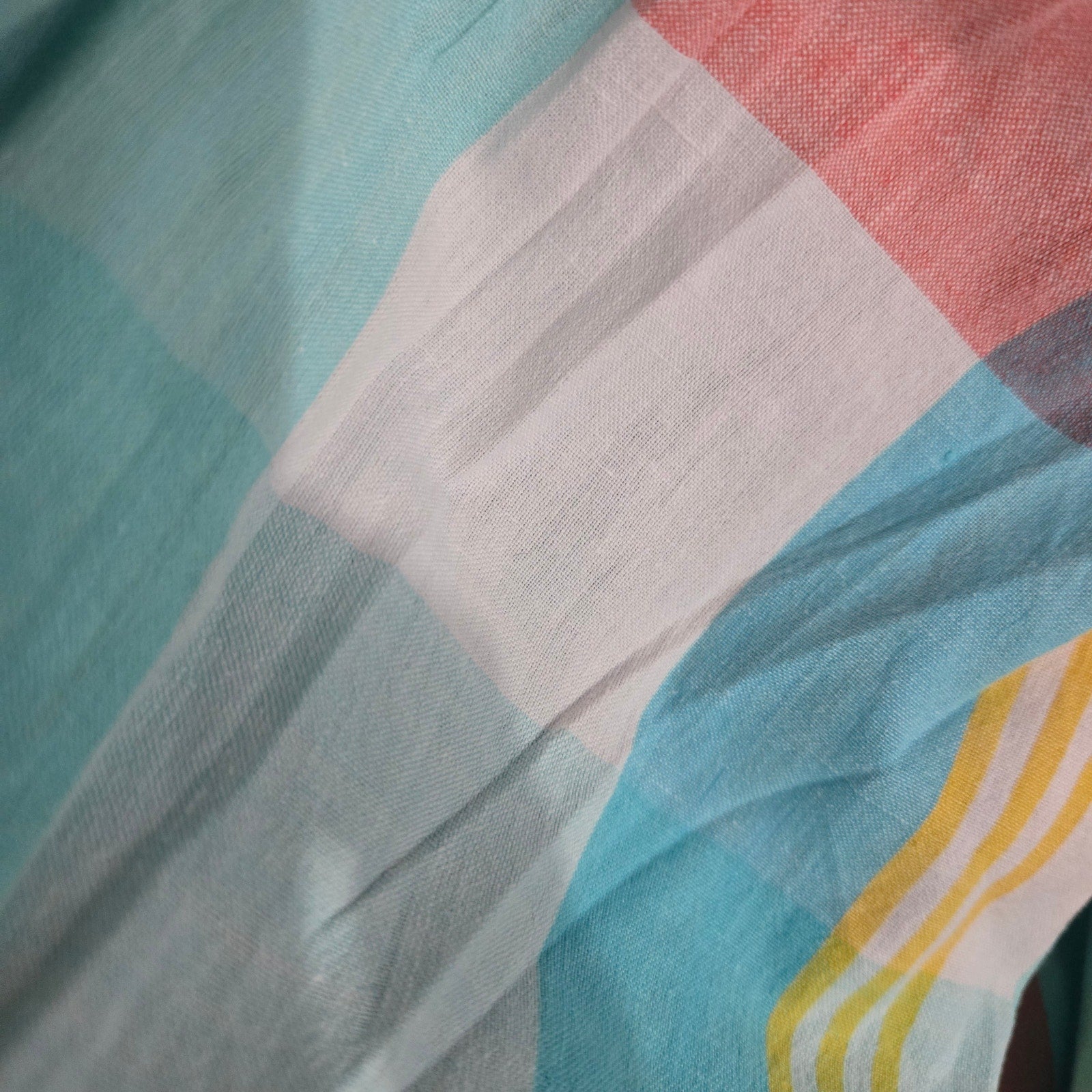 Vintage Saybury Nightshirt Blue Plaid Check Shirtdress Dress Pockets Cotton Pastel Oversized Muumuu Small