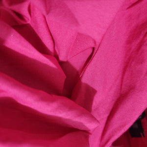 Zara Maxi Dress Hot Pink Waist Cutouts Fuchsia Poplin Cotton Tiered Puff Sleeve Size XL