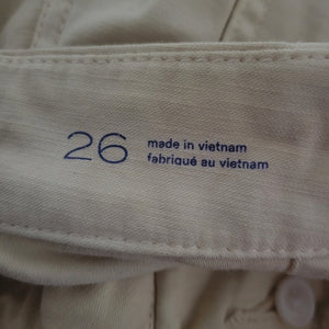 Pilcro Cropped Vintage Barrel Pants Khaki Neutral Balloon Leg High Waist Anthropologie 26