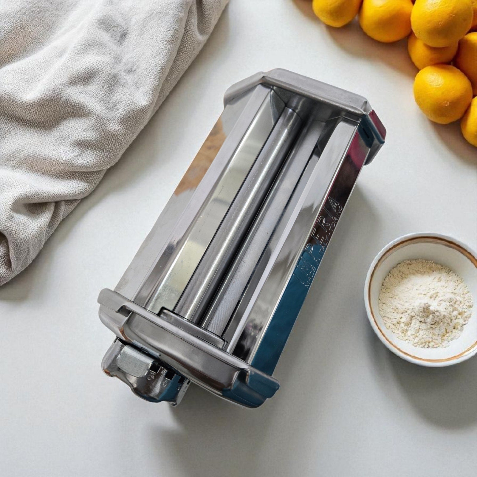 Imperia Tipo Lusso SP 150 Manual Pasta Maker Machine Made in Italy Heavy Duty Duplex Cutter Chrome