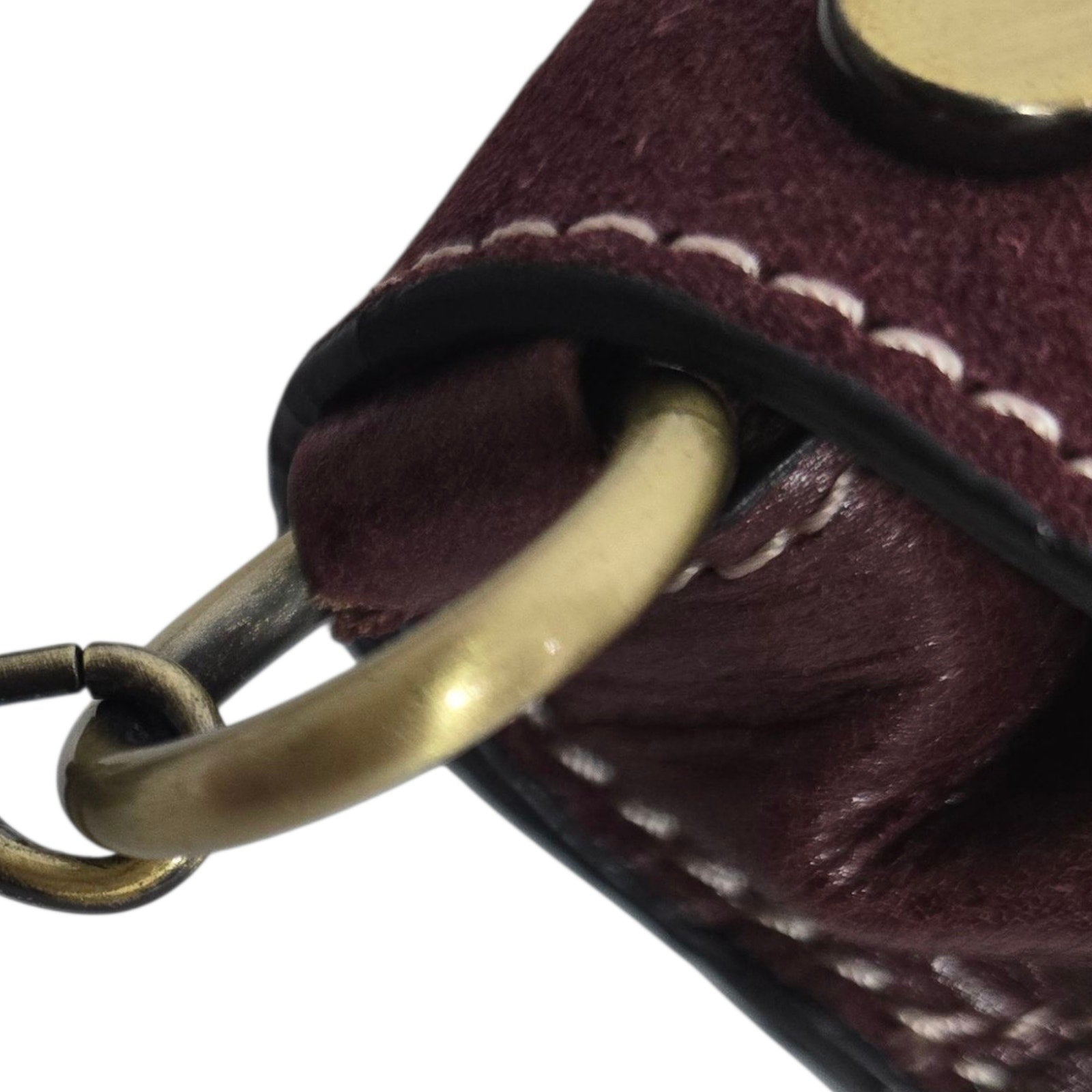 Firenze Bella Fringe Leather Bag Red Burgundy Studded Crossbody Pouch Adjustable Compact