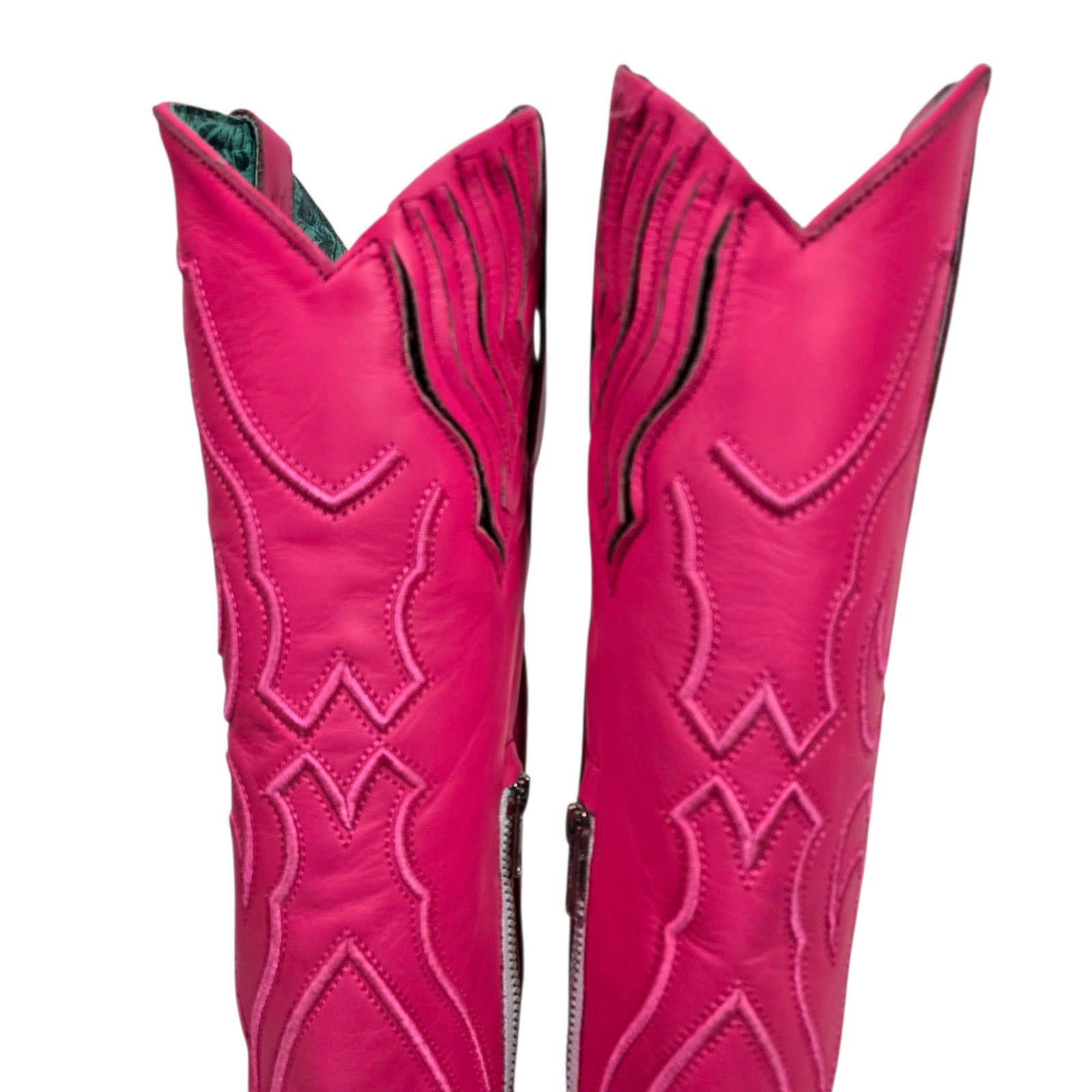 Corral Western Boots Pink Fuchsia Snip Toe Cowboy Cowgirl Tall Leather Neon Embroidery 8