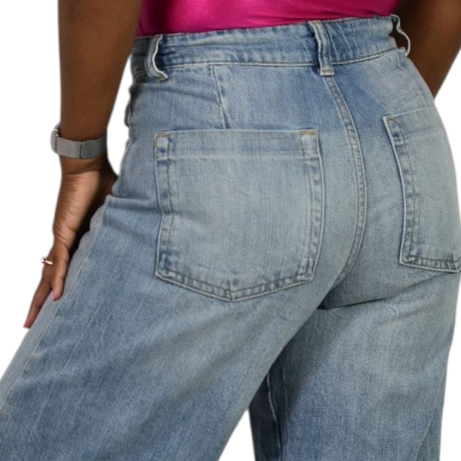 Zara Ultra Flare Jeans Blue Denim Slouchy Cotton Long Inseam Elephant Wide Leg Twisted Seams High Rise 4