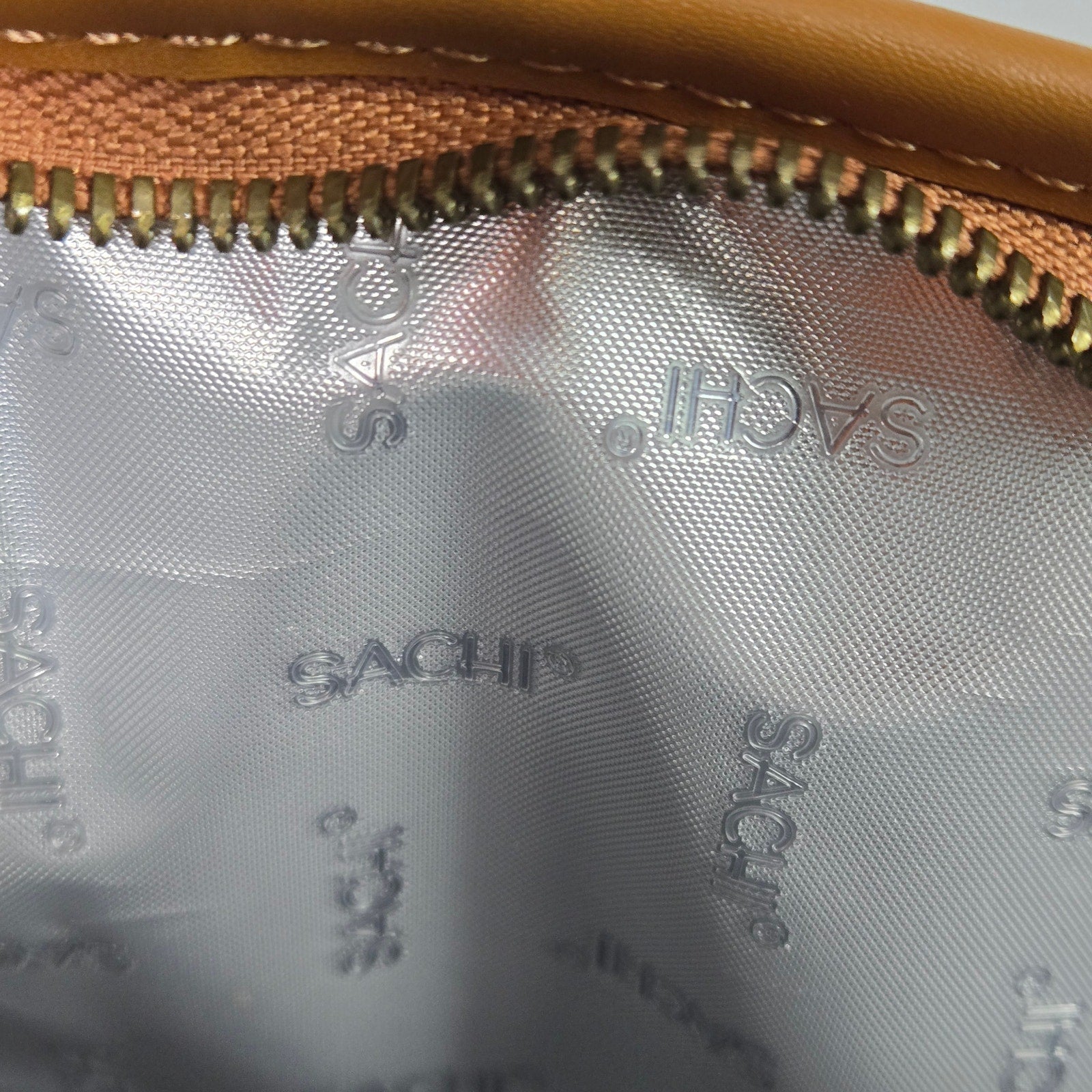 SACHI Insulated Wine Tote Bag Camel Brown Leather Lunch Bucket Two Bottle Strap