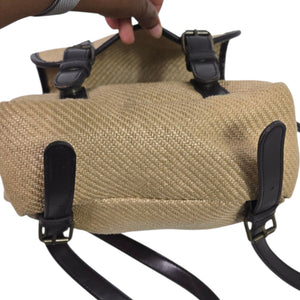 Gap Vintage Backpack Bag Tan Beige Straw Raffia Pockets 90s Y2K Rucksack Adjustable Retro Soft