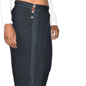 Vintage Impulse Genie Pants Black Gauze Balloon Harem Bohemian Cotton Easy One Size