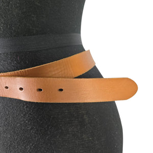 J Crew Belt Light Tan Cognac Brown Leather Classic Square Brass Buckle Classic XS