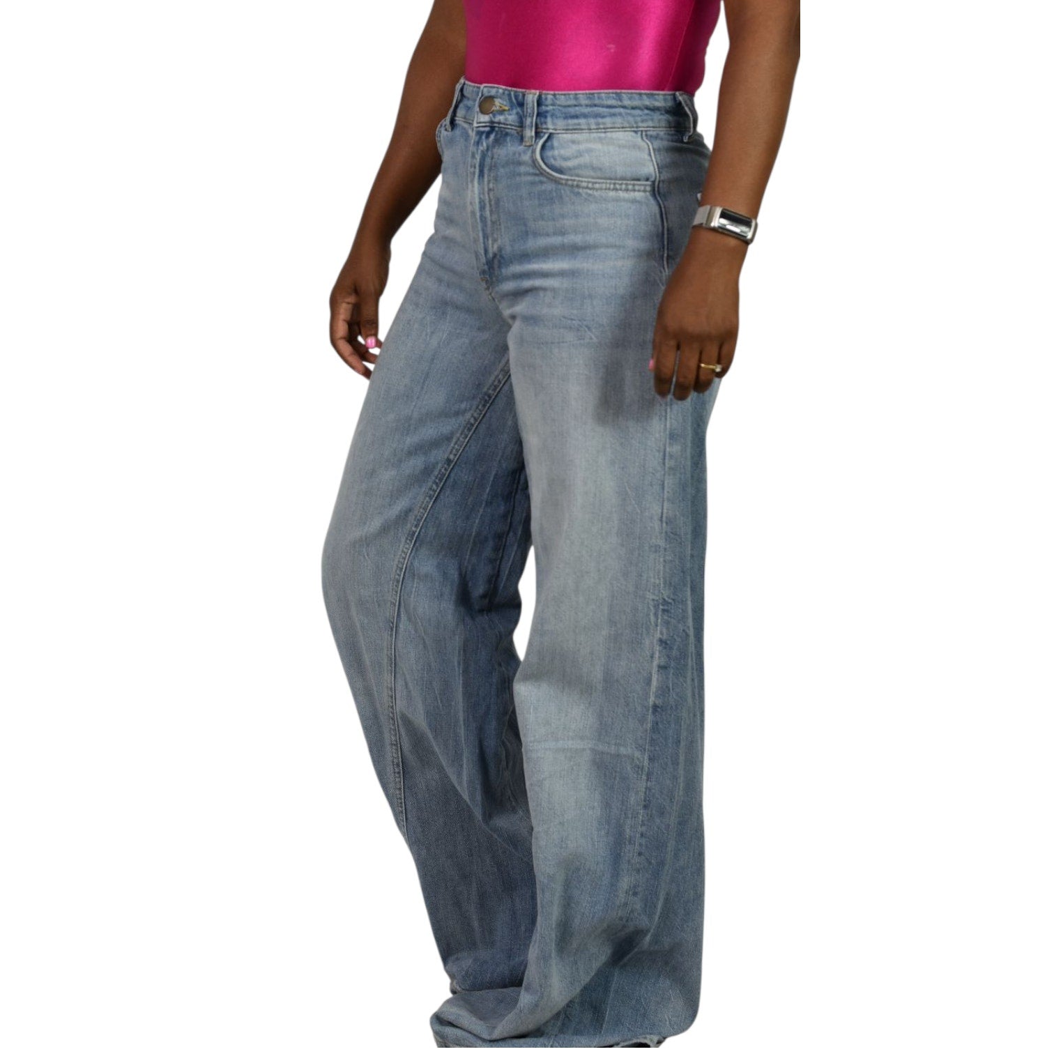 Zara Ultra Flare Jeans Blue Denim Slouchy Cotton Long Inseam Elephant Wide Leg Twisted Seams High Rise 4