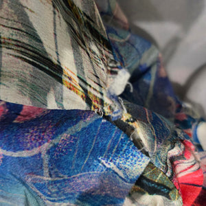 Leifsdottir Serpent Charmer Silk Blouse Top Blue Wrap Watercolor Print Kimono Sleeve Anthropologie 6