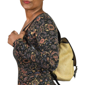Gap Vintage Backpack Bag Tan Beige Straw Raffia Pockets 90s Y2K Rucksack Adjustable Retro Soft