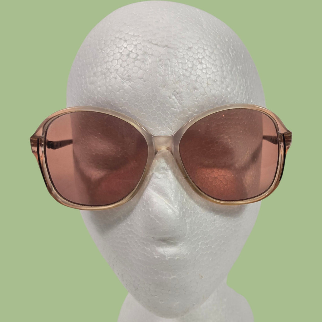 Zimco Tanya Translucent Frames Brown Vintage Glasses Plastic Round Tinted 80s 140mm