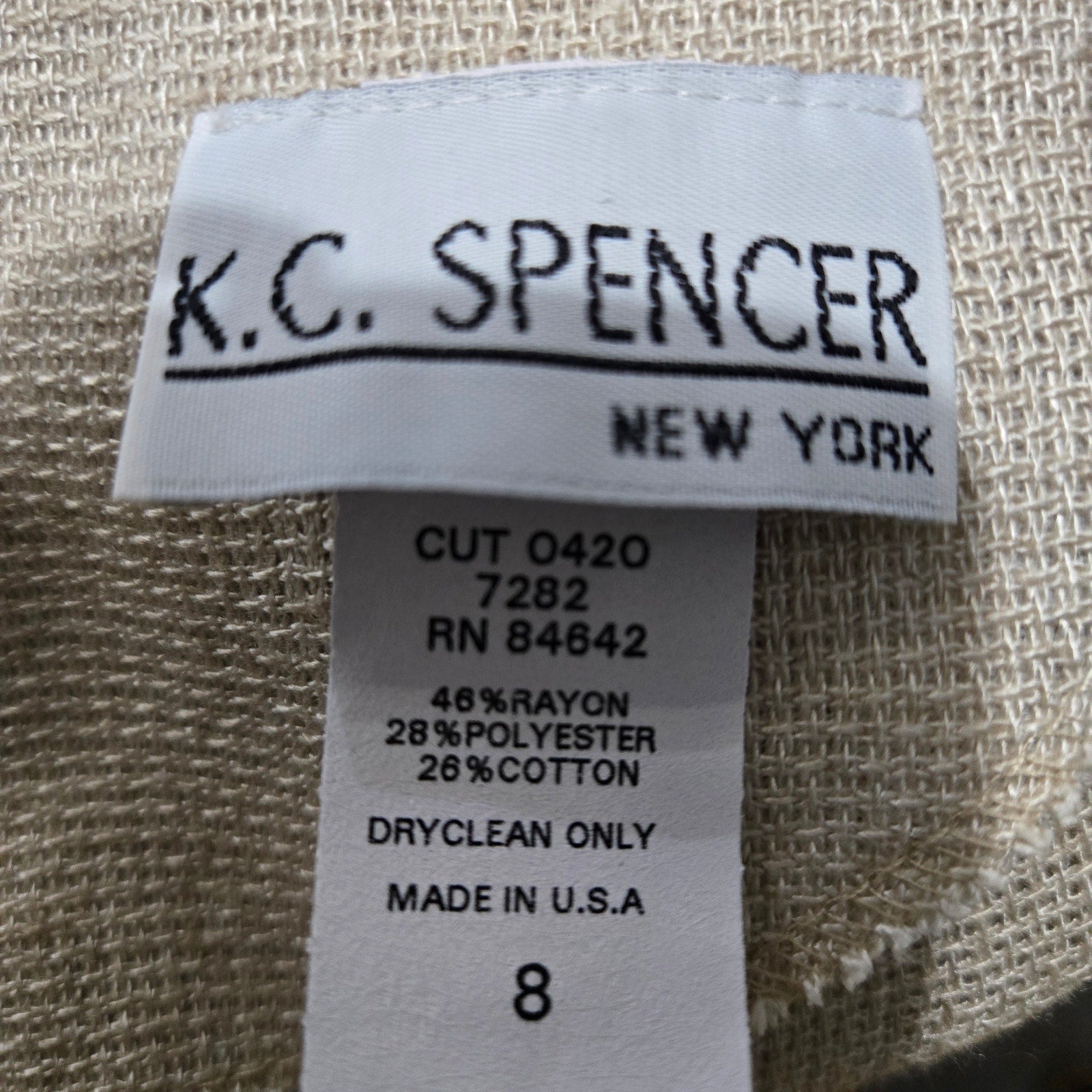 KC Spencer Column Straight Midi Dress Tan Mixed Print Checks Gingham Deadstock Long 8