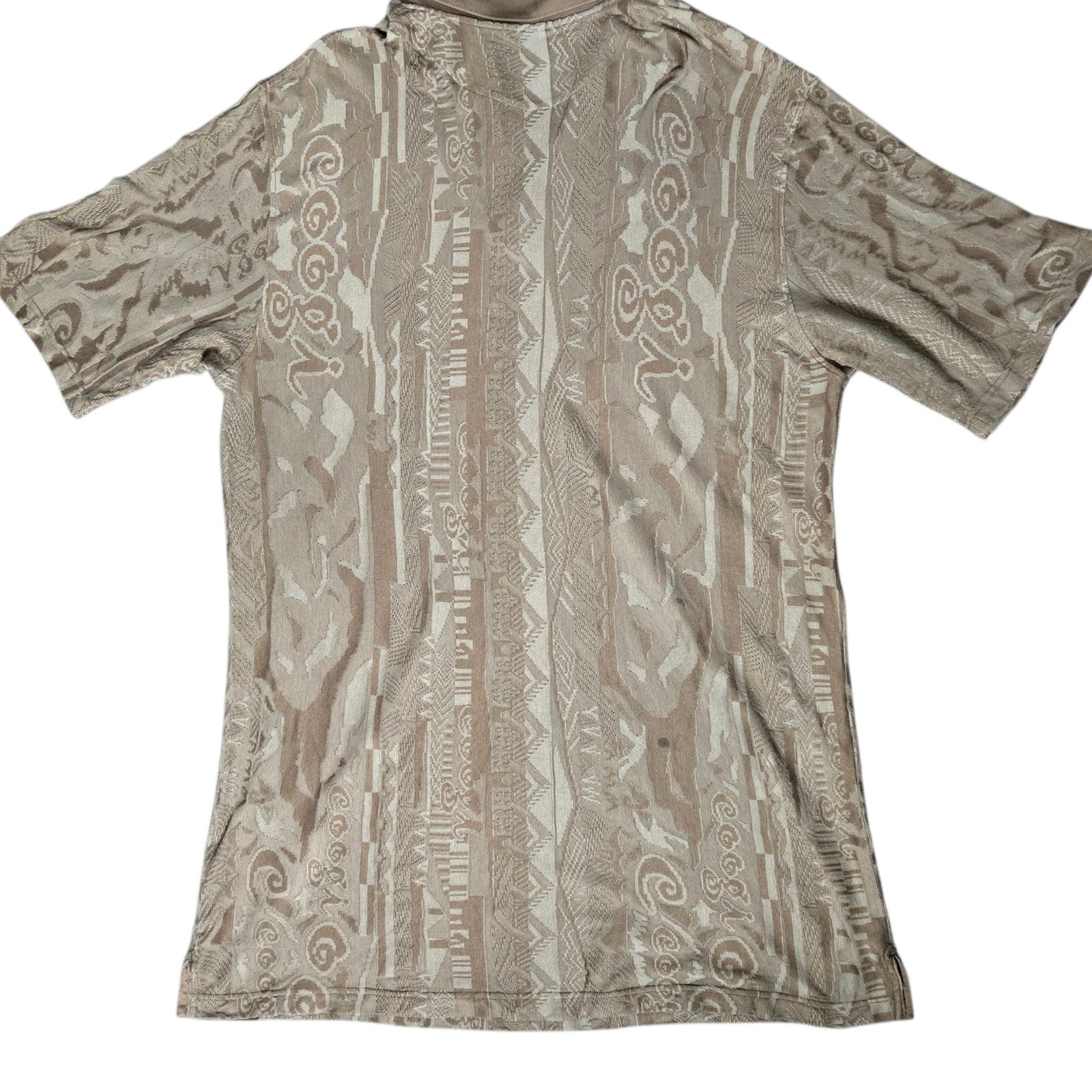 Vintage Coogi Knit Polo Shirt Brown Neutral Textured Logo Spellout Y2K Henley Cotton Textured XXXL