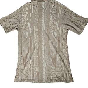 Vintage Coogi Knit Polo Shirt Brown Neutral Textured Logo Spellout Y2K Henley Cotton Textured XXXL