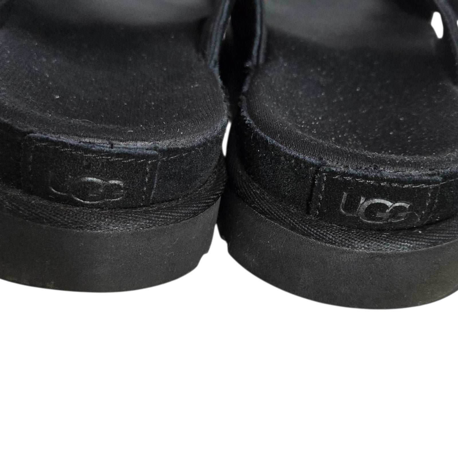 Ugg Goldenstar Cross Slide Sandals Black Platform Open Toe Suede Chunky Lug Sole Flat Form Criss Cross 9