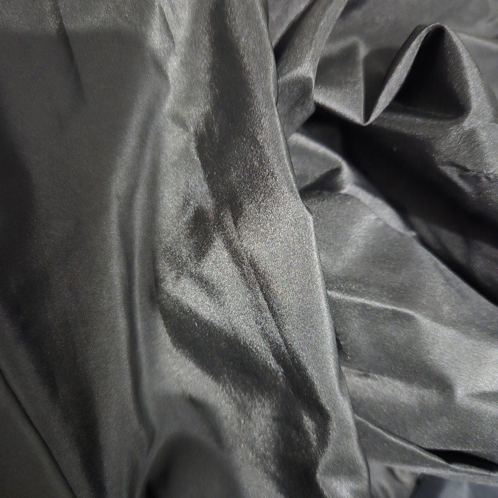 Catherine Regehr Silk Dress Black Wrap Taffeta Evening Formal Shawl Collar Crinoline Henri Bendel Medium