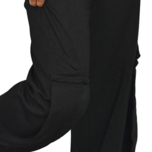 Desentino Collection Pants Black Tulip Lantern Sculptural Origami Lagenlook Avant Garde Stretch Wide Leg Size Medium
