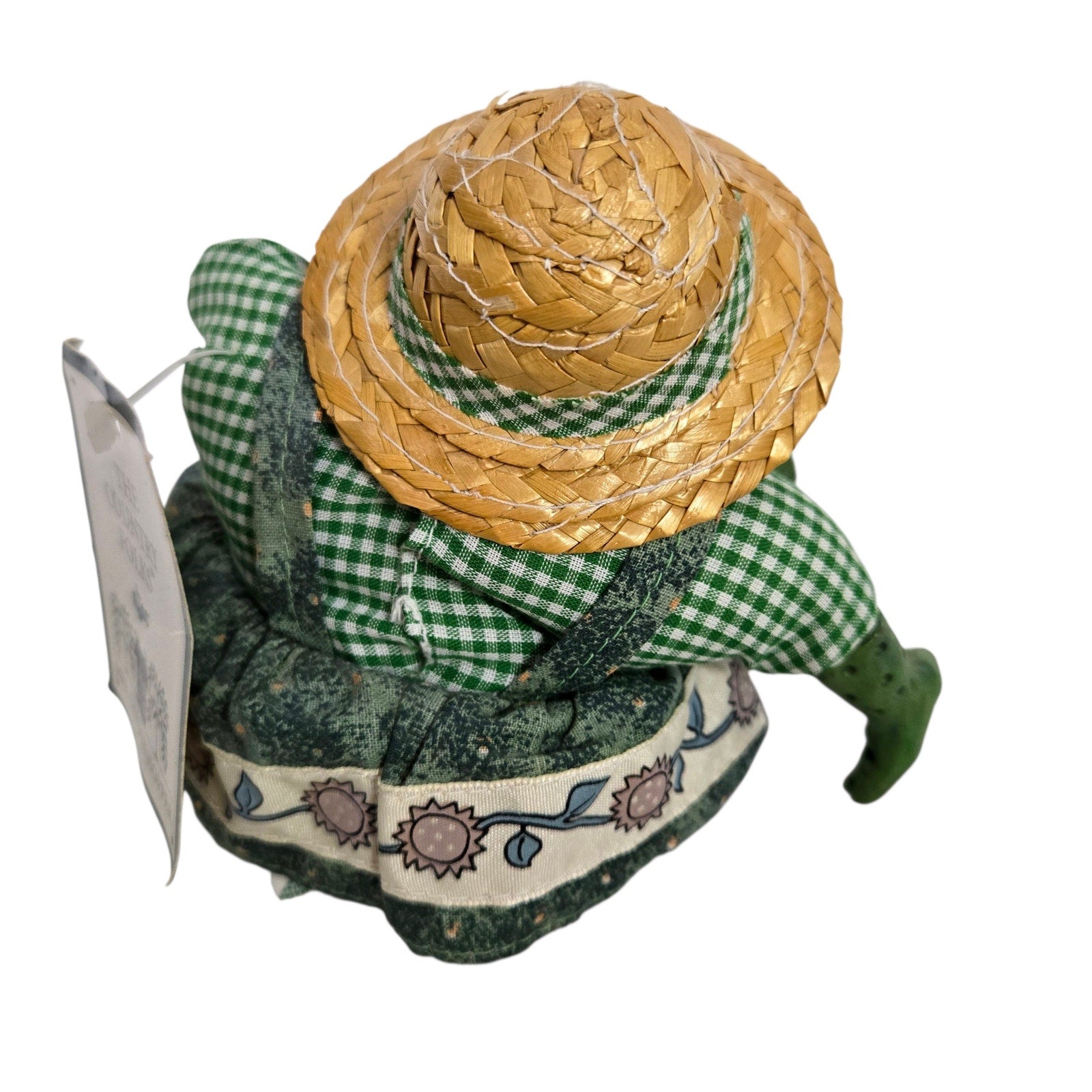 Vintage Russ Berrie Country Folks Figurine Mrs Gardenhopper Green Frog Shelf Sitter Gardening Gardening Toad Kathleen Kelly Critter Factory