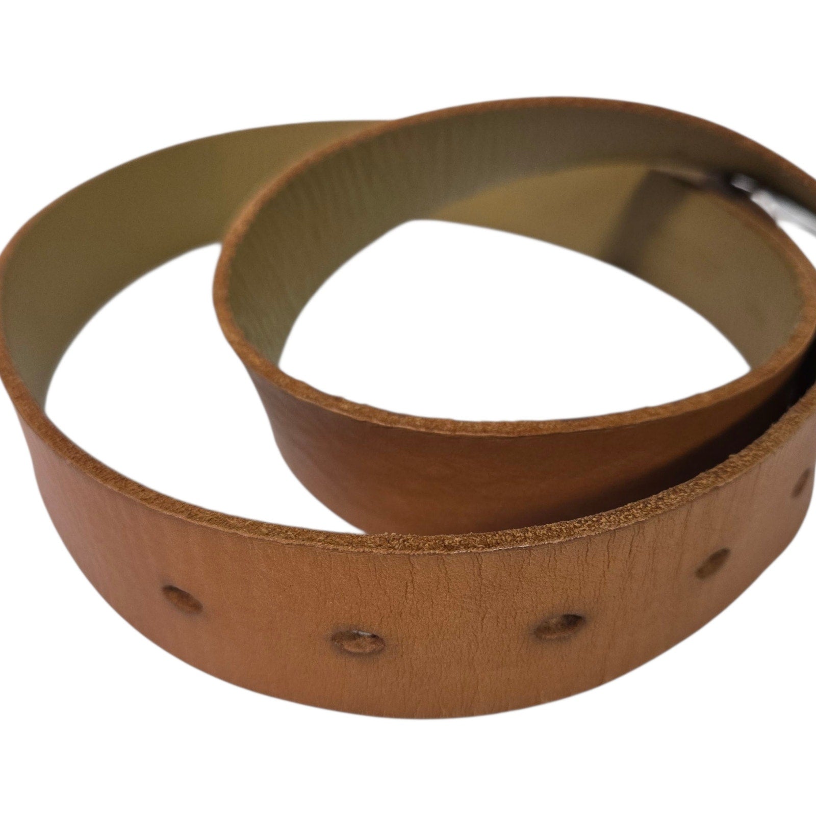 J Crew Belt Light Tan Cognac Brown Leather Classic Square Brass Buckle Classic XS
