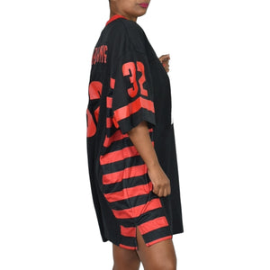 Hustle Gang Bear Jersey Black Red Shirt Football Grid Iron Streetwear Graphic Big Tall Mens 3X