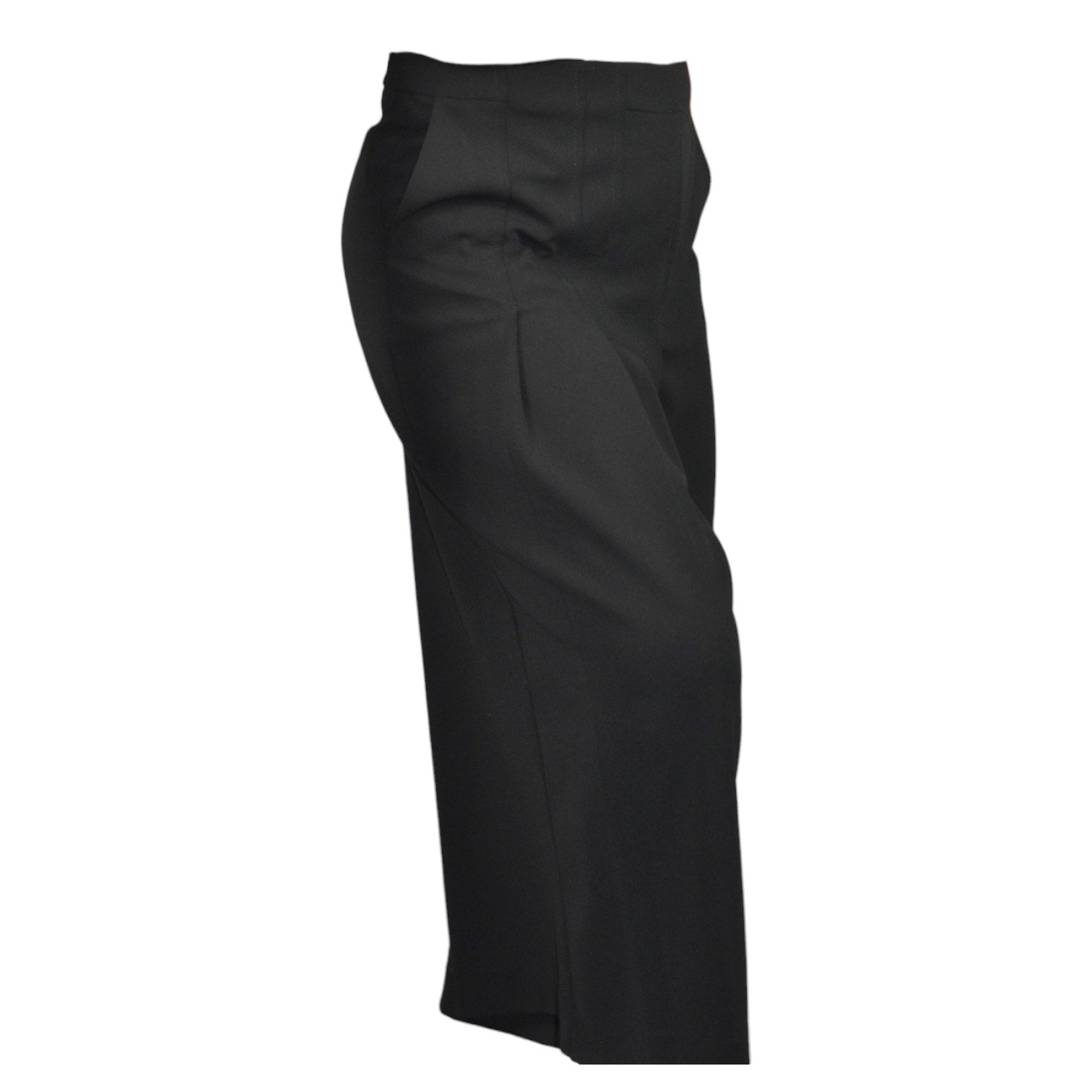 Goldi Knife Pleat Cropped Pants Black Crepe Dress Evening Trousers Skirt Skort Small