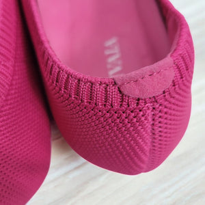 Vivaia Aria 5 Flats Pink Pitaya Pointed Toe Ballet Knit Slip On Shoe Washable 38