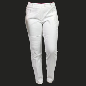 BOSS Hugo Boss Anaita Trousers White Cropped Slim Fit Pants Zip Hem High Rise Dress Classic 6