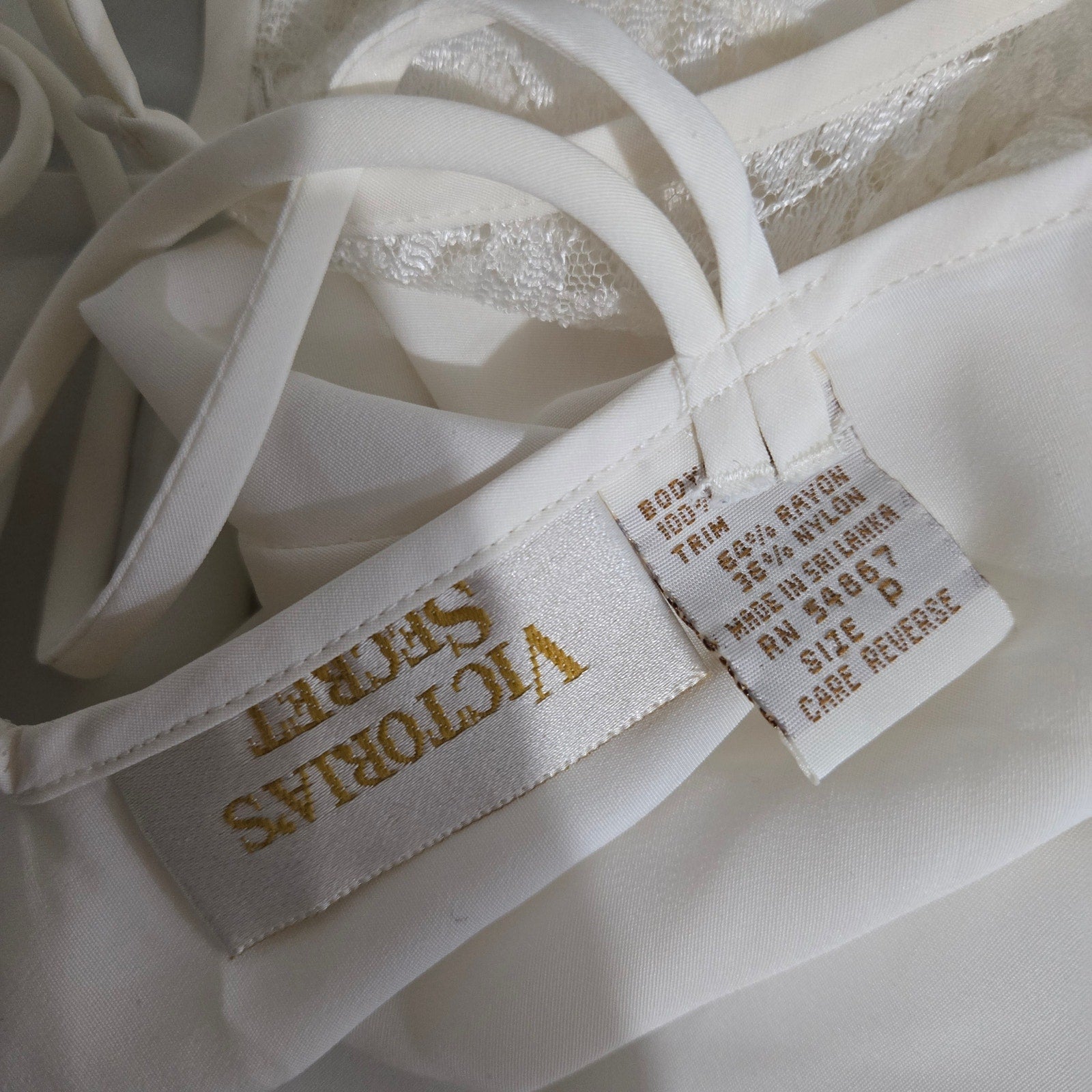 Vintage Victorias Secret White Lace Slip Ivory White Mini Gold Label Chemise Nightie Nightgown 90s Y2K XS