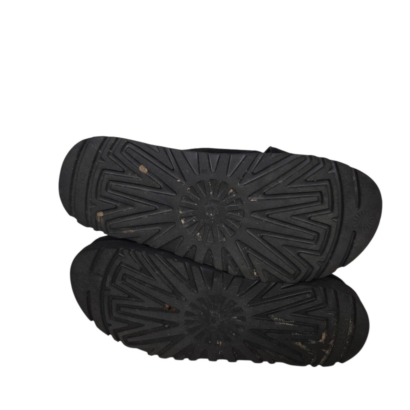 Ugg Goldenstar Cross Slide Sandals Black Platform Open Toe Suede Chunky Lug Sole Flat Form Criss Cross 9