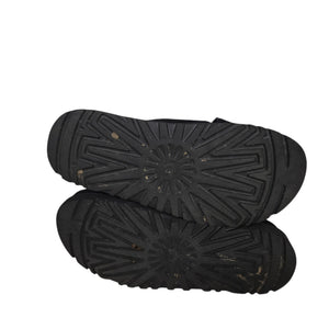 Ugg Goldenstar Cross Slide Sandals Black Platform Open Toe Suede Chunky Lug Sole Flat Form Criss Cross 9