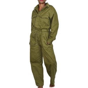 Levis Baggy Surplus Jumpsuit Green Olive Flight Suit Oversized Cotton Utility Coveralls Size Small