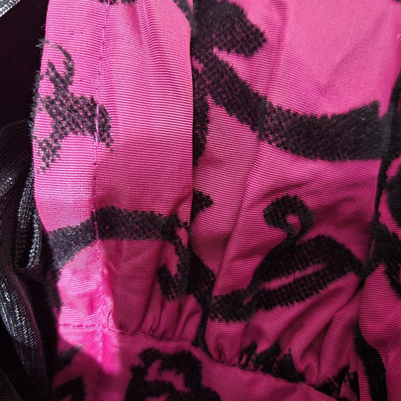 Vintage Scott McClintock Damask Skirt Purple Magenta Taffeta Crinoline Black Maxi Dressy 4