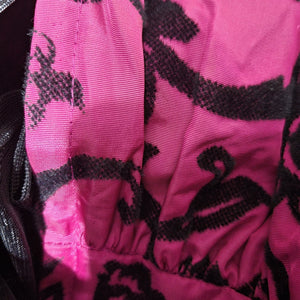 Vintage Scott McClintock Damask Skirt Purple Magenta Taffeta Crinoline Black Maxi Dressy 4