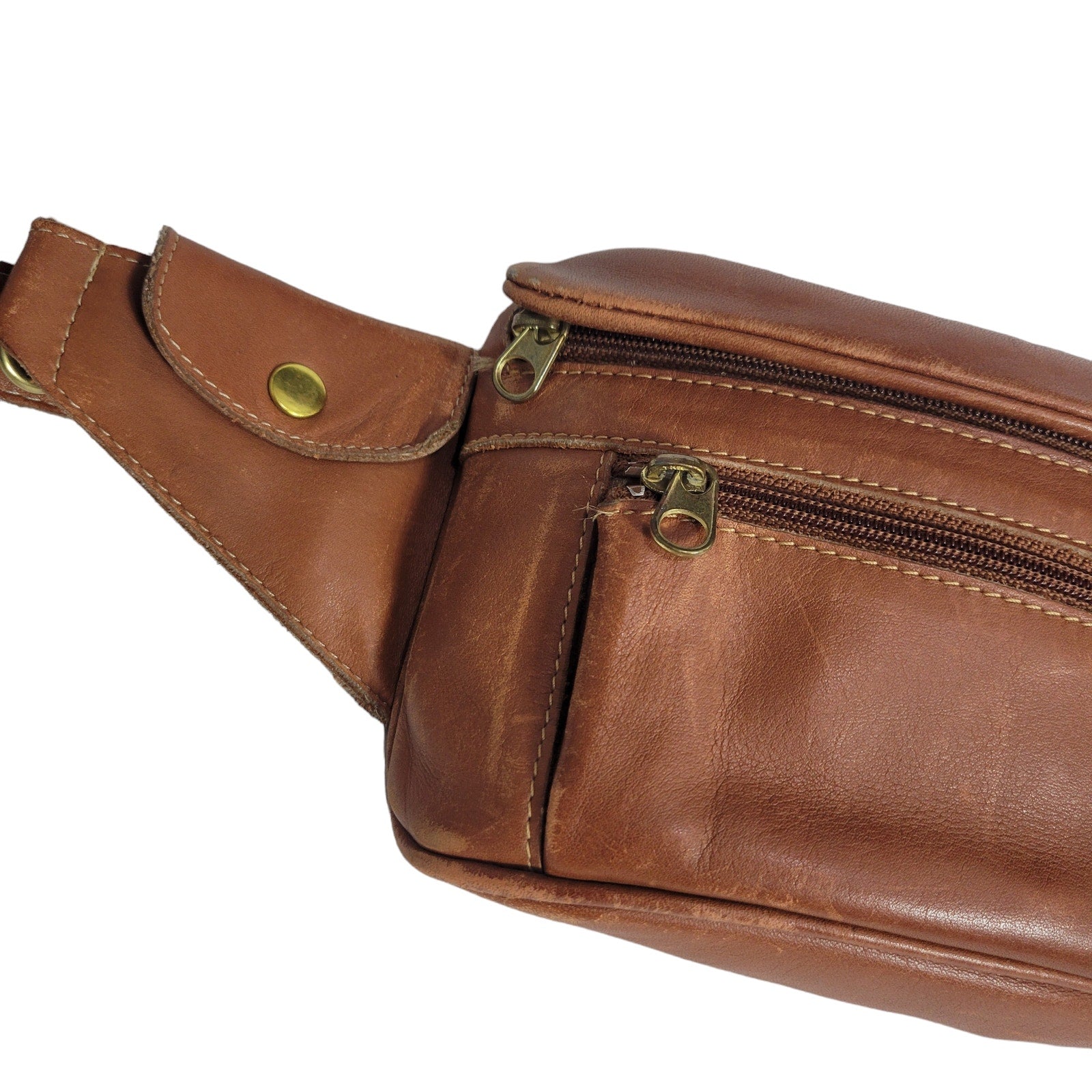 Vintage Coach Waist Pouch Brown British Tan Leather Fanny Pack Bum Belt Bag Adjustable 90s Retro Unisex